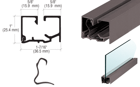 C.R. Laurence CRL Dark Bronze Duranodic Finish Snap-In Sash with Clips | S010DU