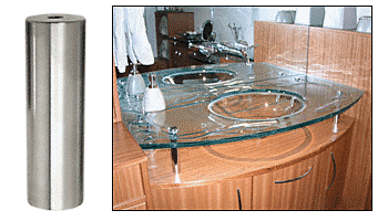 C.R. Laurence CRL Brushed Stainless Standoff Base 1-1/4&quot; Diameter by 4&quot; Long | S0B1144BS