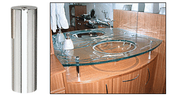 C.R. Laurence CRL Polished Stainless 1-1/4&quot; Diameter by 4&quot; Long Standoff Base | S0B1144PS