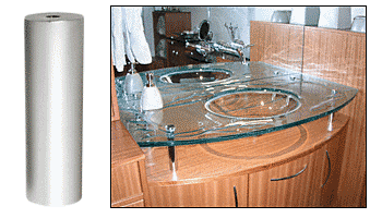 C.R. Laurence CRL Satin Chrome Standoff Base 1-1/4&quot; Diameter by 4&quot; Long | S0B1144SC