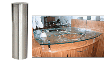 C.R. Laurence CRL Brushed Stainless CUSTOM Standoff Base 1-1/4&quot; Diameter by 12&quot; Long | S0B114CBS12