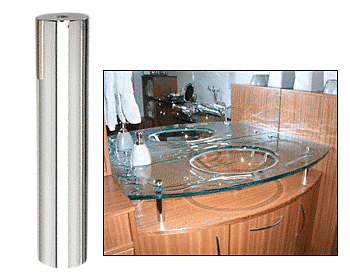 C.R. Laurence CRL Polished Stainless 1-1/4&quot; Diameter by 6&quot; Long Standoff Base | S0B1146PS