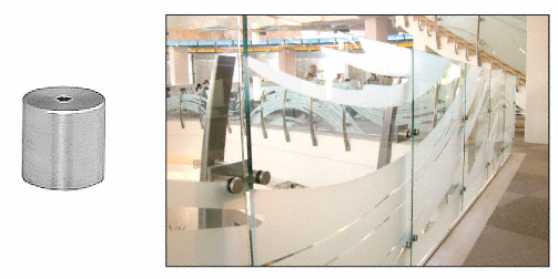 C.R. Laurence CRL Custom Made Brushed Stainless Standoff Base 2-1/2&quot; Diameter by 2&quot; Long | S0B212CBS2