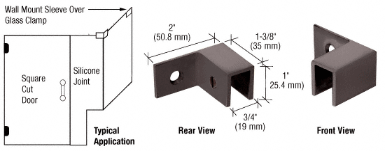 CRL Oil Rubbed Bronze Right Hand &quot;Sleeve Over&quot; Wall Mount Glass Clamp  | S0GC37R0RB