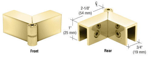 CRL Polished Brass Adjustable &quot;Sleeve Over&quot; Glass Clamp | S0GC91BR