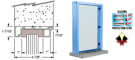C.R. Laurence CRL Kynar Painted (Specify) Aluminum Standard Inset Frame Interior Glazed Exchange Window with 12&quot; Shelf and Deal Tray | S11W12K