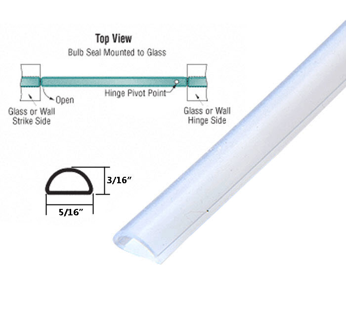 C.R. Laurence CRL Frameless Shower Door Translucent Silicone Bulb Seal - 95 in long | S1LB1