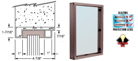 C.R. Laurence CRL Duranodic Bronze Aluminum Standard Inset Frame Interior Glazed Vision Window | S1V1DU