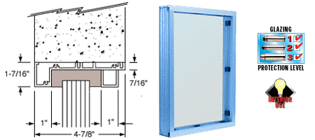 C.R. Laurence CRL Painted (Specify) Aluminum Standard Inset Frame Interior Glazed Vision Window | S1V1P