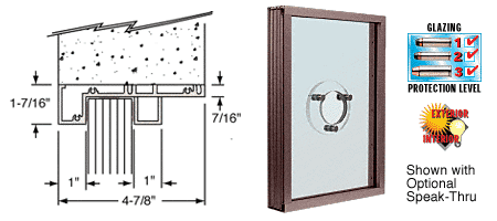 C.R. Laurence CRL Duranodic Bronze Aluminum Standard Inset Frame Exterior Glazed Vision Window | S1VEDU