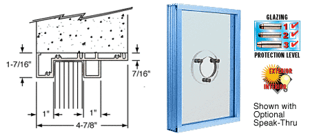 C.R. Laurence CRL Painted (Specify) Aluminum Standard Inset Frame Exterior Glazed Vision Window | S1VEP