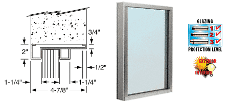 C.R. Laurence CRL Stainless Steel Frame Exterior Glazed Vision Window | S1VES