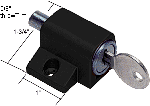 CRL Black Keyed Patio Door Lock | S4005