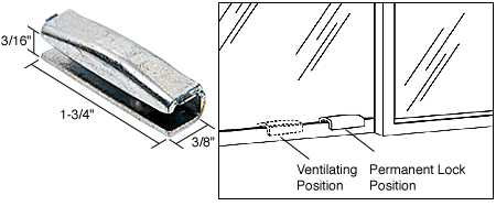 Window and Door Hardware | Vent Lock, Snap-On Type,   Aluminum Finish | U9828
 | S4014