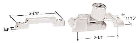 White Slim-Line Keyed Sash Lock | S4359 | S4359