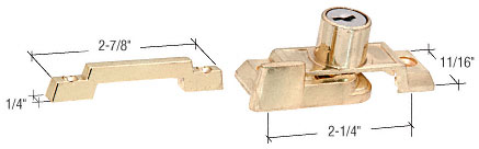 Brass Slim-Line Keyed Sash Lock | S4449 | S4449