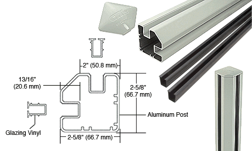 C.R. Laurence CRL  AWS 2&quot; x 2-5/8&quot; Rectangular 90 Degree Oyster White 48&quot;  Corner Post Kits | S48CRK0W