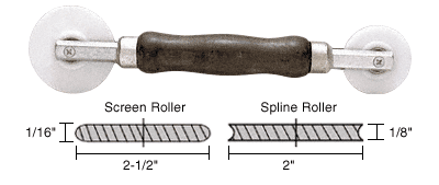 C.R. Laurence Heavy-Duty Nylon Combination Spline Roller Tool 2-1/2&quot; x 1/16&quot; and 2&quot; x 1/8&quot; Wheels | S5NK7N