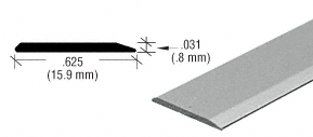 C.R. Laurence CRL Satin Anodized Aluminum 5/8&quot; Flat Face Mirror Edge Molding - 12 ft Long | S625A