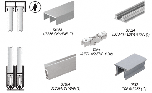C.R. Laurence CRL Satin Anodized Security Anti-Lift Showcase Sliding Track Assembly - 12 ft Long | S700A