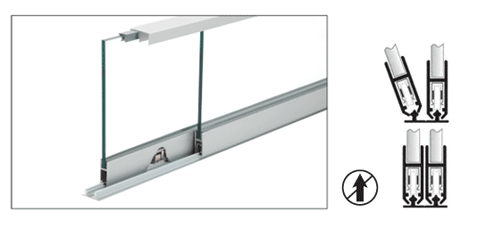 C.R. Laurence CRL 36&quot; Satin Anodized Security Anti-Lift Showcase Sliding Track Assembly | S710A36