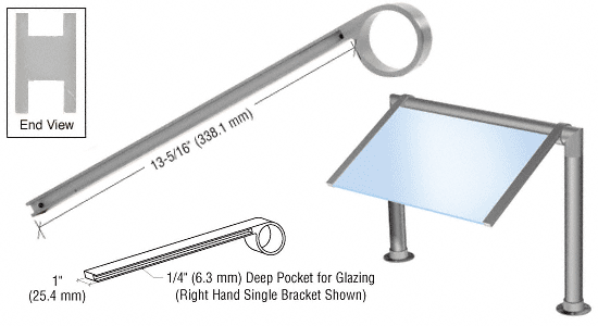 C.R. Laurence CRL Brushed Nickel 2&quot; Single Faced Sneeze Guard Bracket | SA42BN