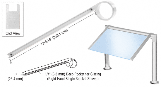 C.R. Laurence CRL Chrome Left Hand Single Faced Sneeze Guard Bracket | SA43CH