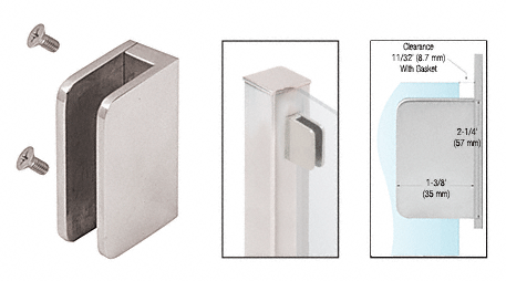 CRL Brushed Stainless 3/8&quot; Top Flat Back Post Glass Clamp | SA87FBS