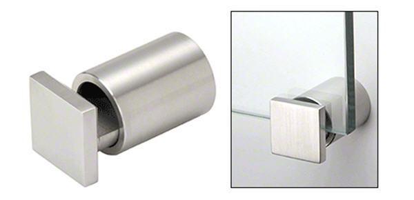 CRL Brushed Stainless 1&quot; Square Cap Adjustable Edge Grip  | SAEG1BS