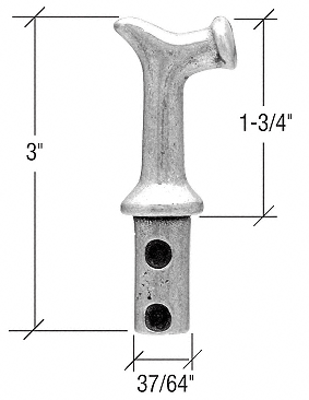Strybuc Industries CRL Satin Brushed Transom Pole Hook- Male | SB843