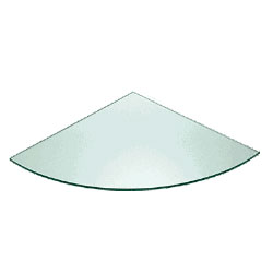 14&quot; x 14&quot; Quarter Round 3/8&quot; Tempered Clear Glass Shelf  | SC1414