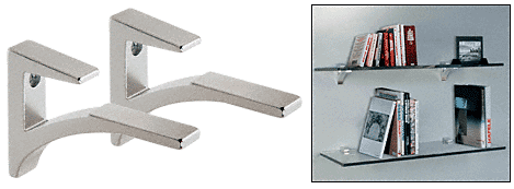 CRL Chrome - Aluminum Glass Shelf Bracket for 3/8&quot; to 1/2&quot; Glass | SC5CH | SC5CH