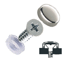 C.R. Laurence CRL Chrome Countersunk Small Snap Cap Screw Covers - Package of 100 | SC80C50