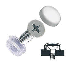 C.R. Laurence CRL White Countersunk Large Snap Cap Screw Covers - Package of 100 | SC91C40