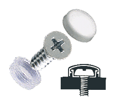 C.R. Laurence CRL White Flat Large Snap Cap Screw Covers - Package of 100 | SC91F40