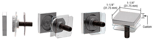 C.R. Laurence CRL Custom Square Brushed Stainless Standoff Cap 1-1/4&quot; | SCAP125CBS