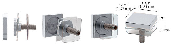 C.R. Laurence CRL Custom Square Polished Stainless Standoff Cap 1-1/4&quot; | SCAP125CPS