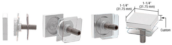 C.R. Laurence CRL Custom Square Satin Chrome Standoff Cap 1-1/4&quot; | SCAP125CSC