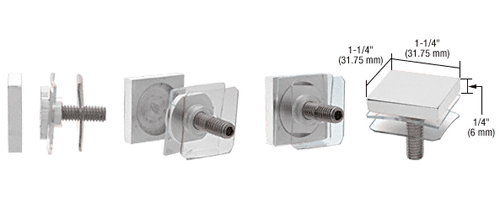 C.R. Laurence CRL Satin Chrome Square Standoff Cap 1-1/4&quot;  | SCAP125SC