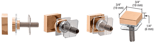 C.R. Laurence CRL Brass 3/4&quot; Square Standoff Cap | SCAP75BR