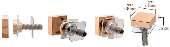 C.R. Laurence CRL Custom Plated 3/4&quot; Square Standoff Cap | SCAP75CPLT