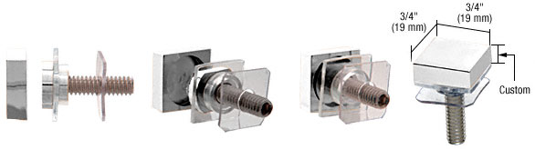 C.R. Laurence CRL Custom Polished Stainless 3/4&quot; Square Standoff Cap | SCAP75CPS