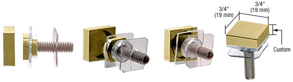 C.R. Laurence CRL Custom Satin Brass 3/4&quot; Square Standoff Cap | SCAP75CSB