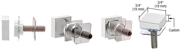 C.R. Laurence CRL Custom Satin Chrome 3/4&quot; Square Standoff Cap | SCAP75CSC