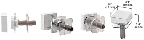 C.R. Laurence CRL Satin Chrome 3/4&quot; Square Standoff Cap | SCAP75SC