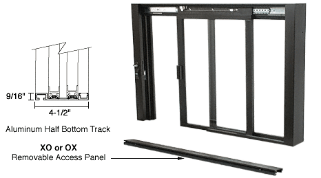 C.R. Laurence CRL Duranodic Bronze Self Closing Deluxe Sliding Service Windows With Half Bottom Track | SCDW1801DU