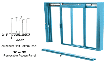 C.R. Laurence CRL Kynar Painted Self Closing Deluxe Sliding Service Windows With Half Bottom Track | SCDW1801K