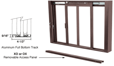 C.R. Laurence CRL Duranodic Bronze Self Closing Deluxe Sliding Service Windows With Full Bottom Track | SCDW1802DU