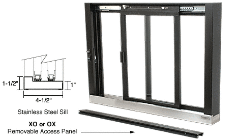 C.R. Laurence CRL Duranodic Bronze Self Closing Deluxe Sliding Service Windows With Stainless Steel Sill | SCDW1803DU