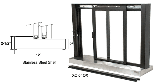 C.R. Laurence CRL Duranodic Bronze Self Closing Deluxe Sliding Service Window with Stainless Steel Sill | SCDW1804DU